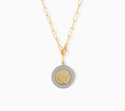 Ultrafine 950 Silver Lira Coin Adjustable Necklace