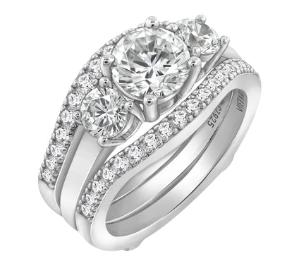 Diamonique 2.75 cttw Bridal Ri ng Set, Sterlin g Silver