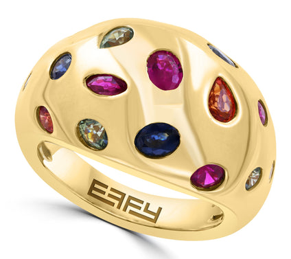 Effy Multi-Sapphire Dome Ring, 14K Gold Plated