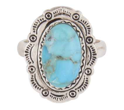 Barse Artisan Crafted Bronco Blue Turquoise Concho Ring