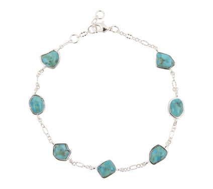 Barse Artisan Crafted Blue Turquoise Station Bracelet