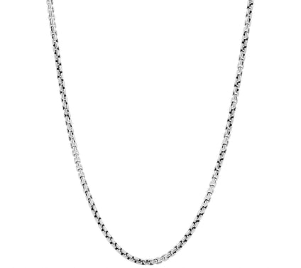 JAI Sterling Silver 2.7mm Box Chain 22"Necklace