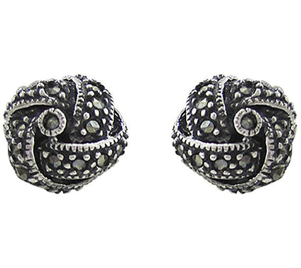 Suspicion Sterling Silver Marcasite Stud Earrings
