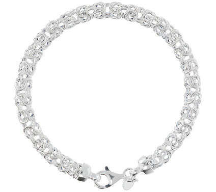 UltraFine Silver Polished Byzantine Link Bracelet