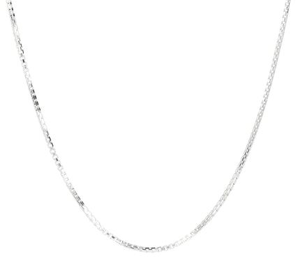UltraFine Silver 22" Adjustable Box Chain Necklace, 7.0g