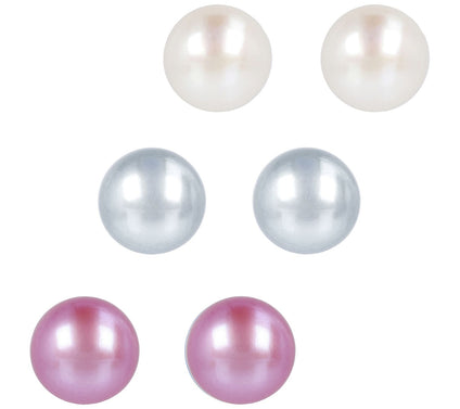 Honora Cultured Pearl Set of 3 Stud Earrings, Boxed
