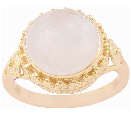 14K Gold-Plated Sterling Rainbow Moonstone Ring