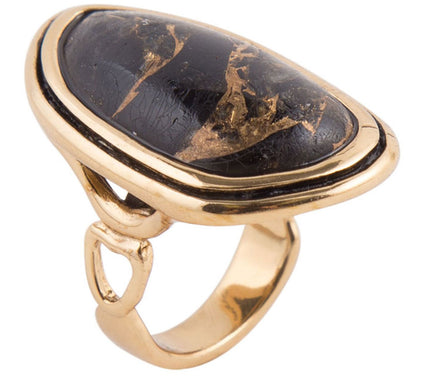 Barse Composite Shungite w/ Infused Metal M atrix Ring
