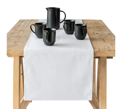over&back Woven Chambray Cotton Table Runner- Machine Washabl