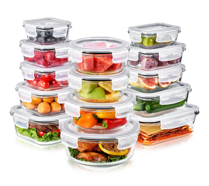 Sorbus 28-Piece Glass Food Storage Containers with Lids