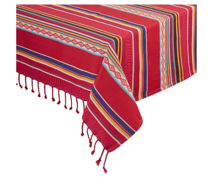 Design Imports Baja Stripe Jacquard Tablecloth- 52 X 52