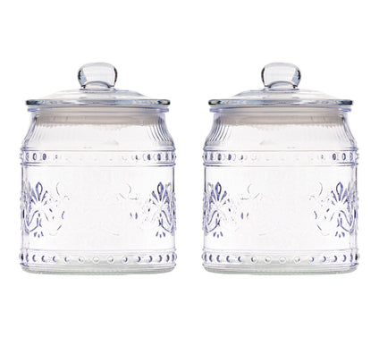 10 Strawberry Street Set of 2 Wentworth Glass Canister