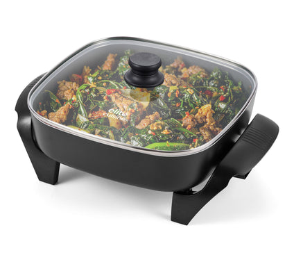 Elite Cuisine 12" x 12" Electric Skillet- Ceralast Ceramic