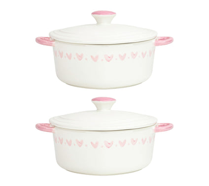 10 Strawberry Street Set of 2 Heart Mini Cocotte