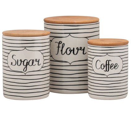 10 Strawberry Street 3-Piece Everyday Ceramic Canisters