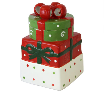 Gibson Home Christmas Estate Gift Box Cookie Jar
