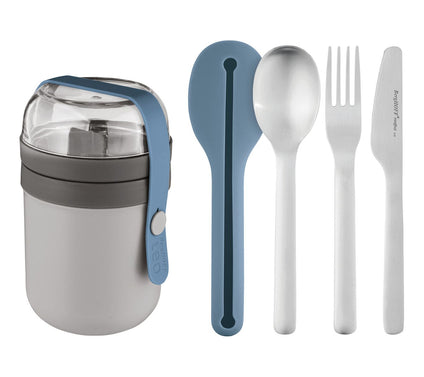 BergHOFF Leo To-Go Set: Dual Lunch Box and Flatware Set