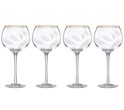 LENOX 4 Piece Holiday Gold Balloon Glass Set