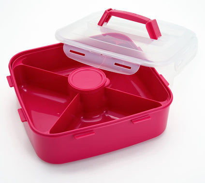 LocknLock Large Square Appetizer Tray w/ Colored Body & Handle Lid