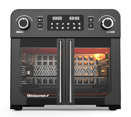 Elite Gourmet Programmable 23-Liter French DoorAir Fryer Oven