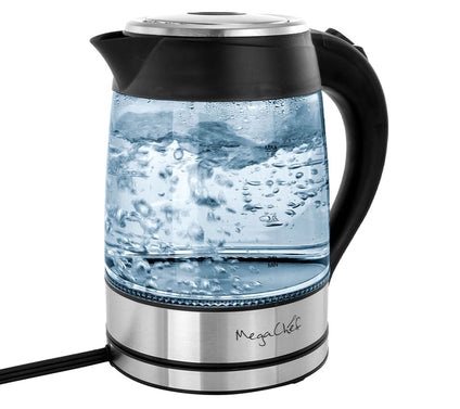 MegaChef 1.8L Glass and Stainless Steel Electric Tea Kettle