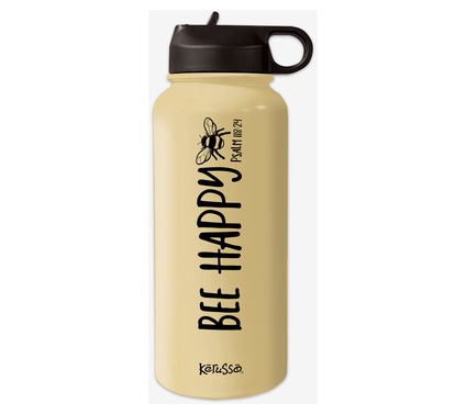 Kerusso 32-oz Dual Wall Bottle - Bee Happy