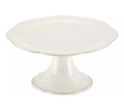 Lenox French Perle White Pedestal Cake Plate