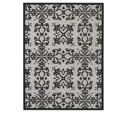 Nourison Home Modern Demask Print Indoor/ Outdoor 5'3" x 7' Rug