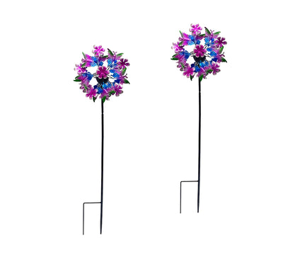 "As Is" Temp-tations Outdoors Set/2 Mini 9" Solar Wind Spinners