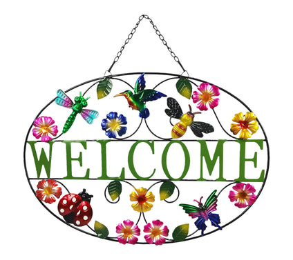 Temp-tations 24" Wide and 17" Tall Metal Welcome Sign