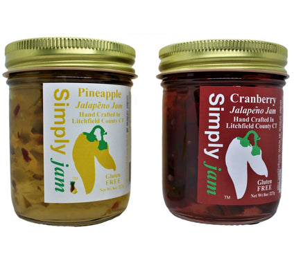 Simply Jam (2) 8 oz Pack Cranberry & Pineapple Hot Pepper Jam