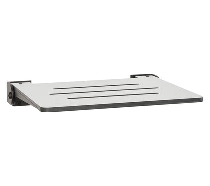 Seachrome 18" Folding Wall Mount Shower Bench Seat, Light Gray
