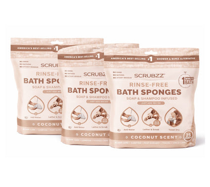 SCRUBZZ Rinse Free 75pc Bath Single Use Shower Sponge