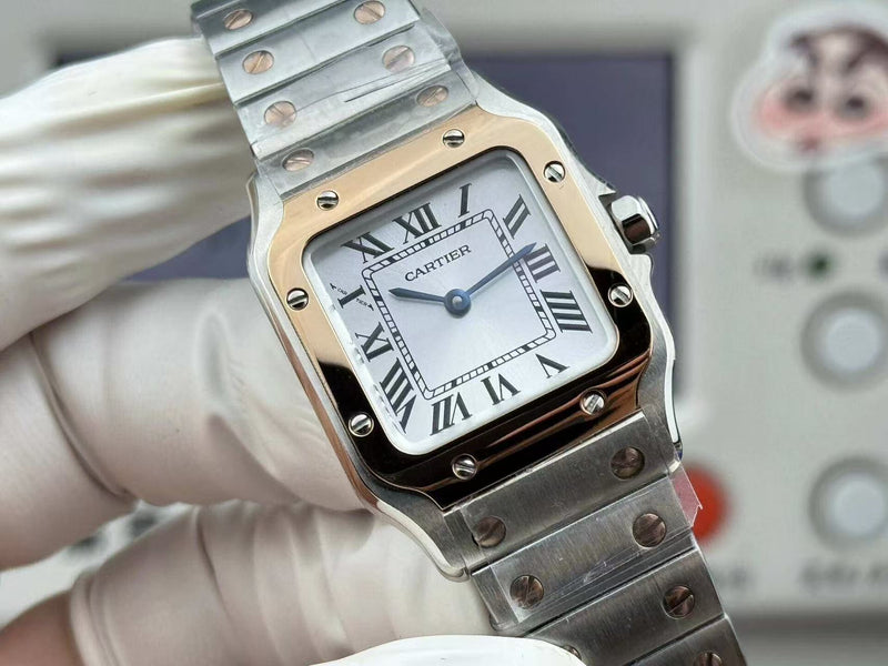 Patek Philippe Nautilus 5711 Steel Model+Cartier Santos Mini-Model Ladies' Watch Dial — View 11