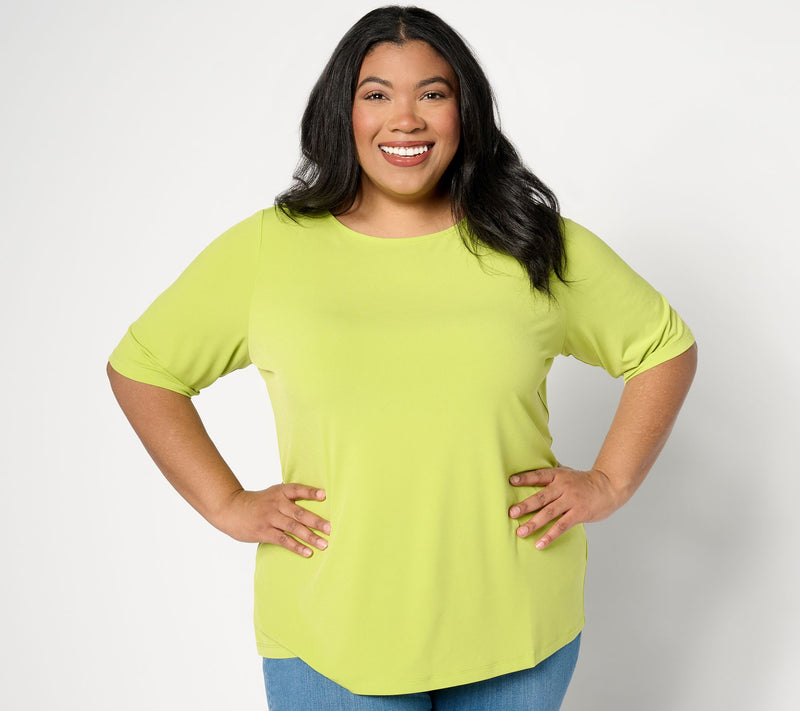 Susan Graver Essentials Liquid Knit Bateau Neck Top — View 72