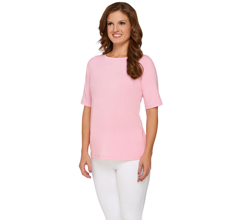 Susan Graver Essentials Liquid Knit Bateau Neck Top — View 35