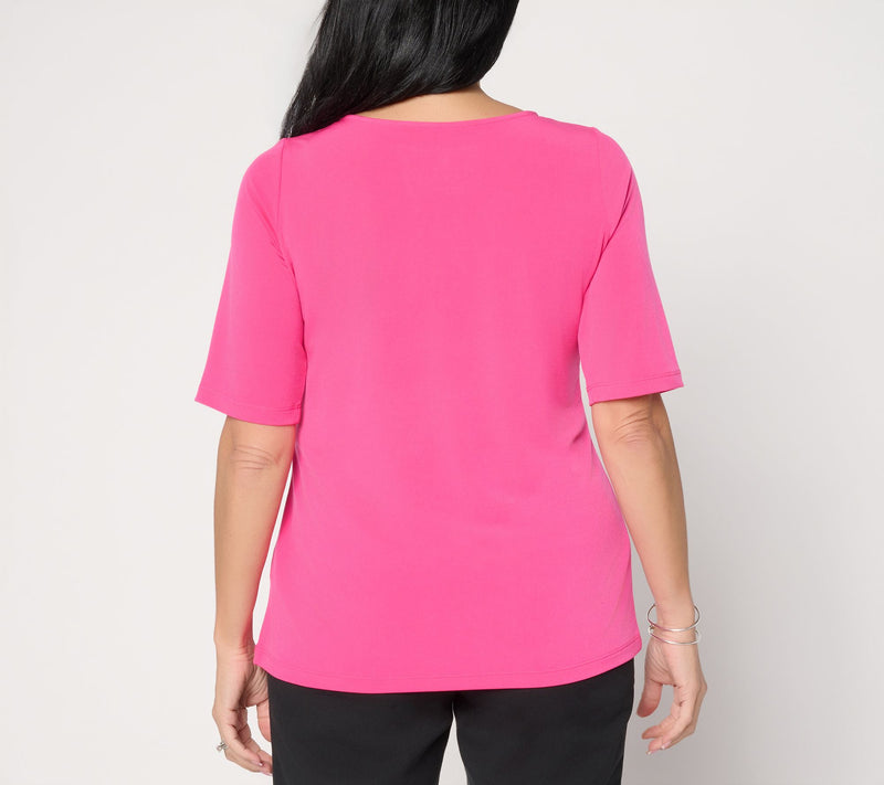 Susan Graver Essentials Liquid Knit Bateau Neck Top — View 54