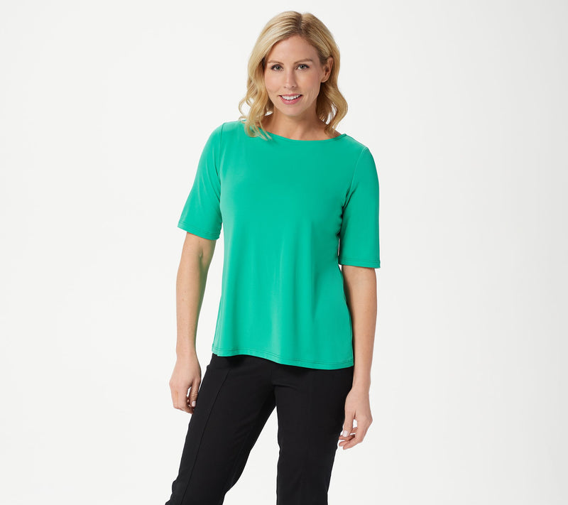 Susan Graver Essentials Liquid Knit Bateau Neck Top — View 11