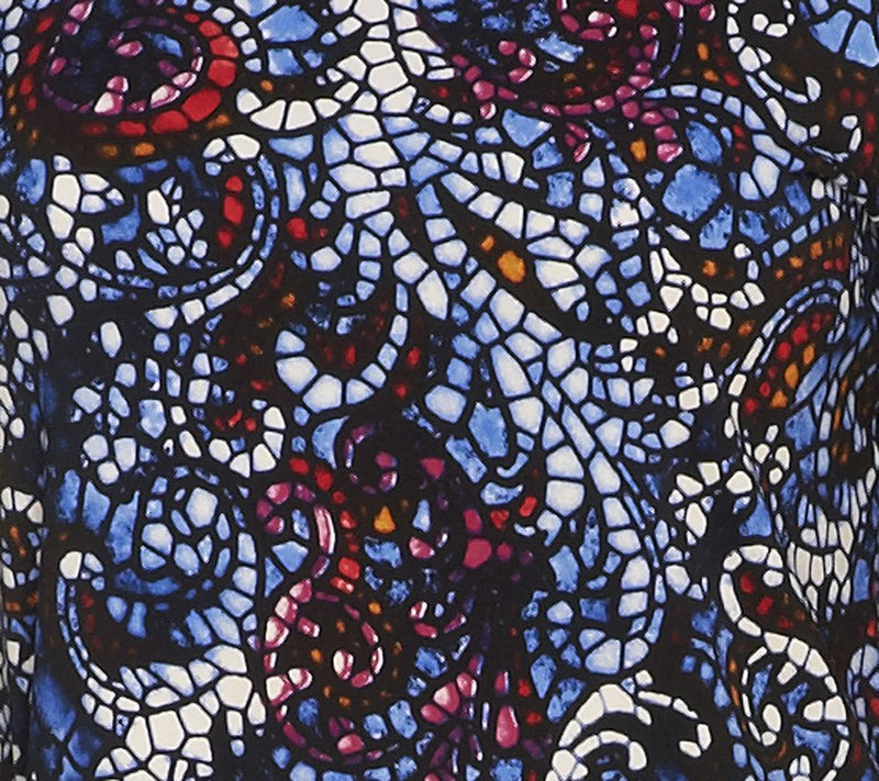 Susan Graver Printed Liquid Knit V-neck 3/4 Sleeve Top — View 12
