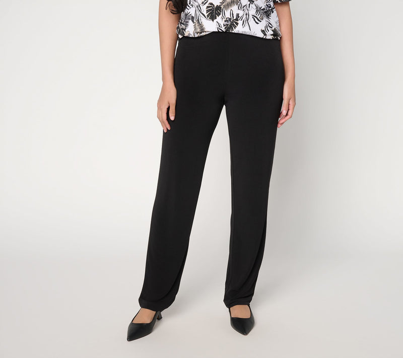 Susan Graver Essentials Reg Liquid Knit Straight Leg Pants — View 5