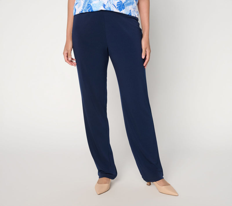 Susan Graver Essentials Reg Liquid Knit Straight Leg Pants — View 13