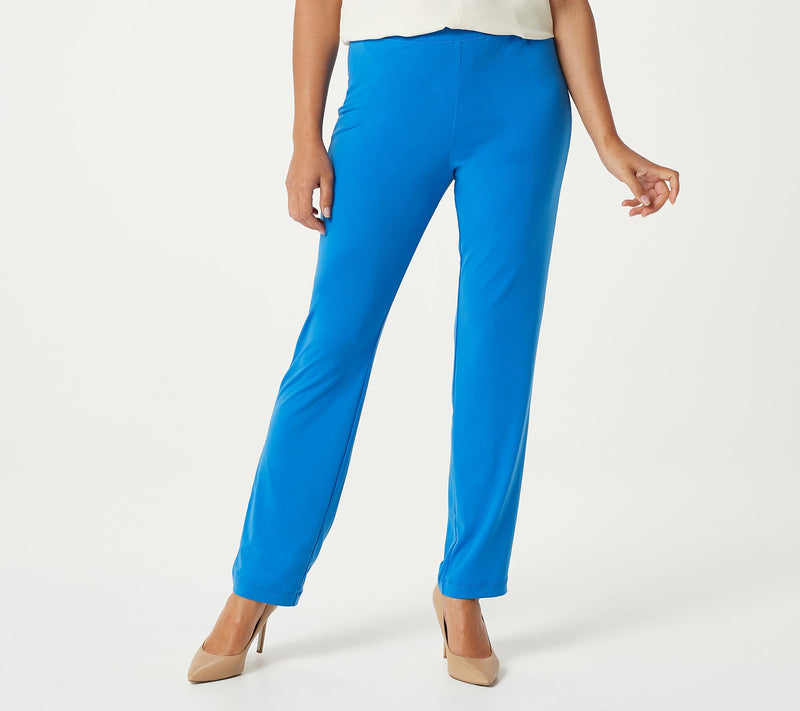 Susan Graver Essentials Reg Liquid Knit Straight Leg Pants — View 3