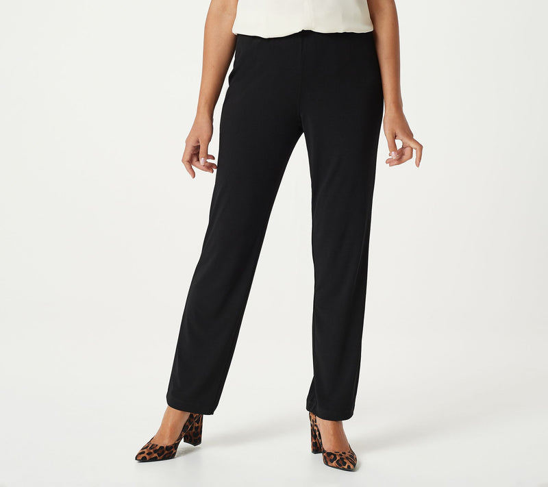 Susan Graver Essentials Pet Liquid Knit Straight Leg Pants — View 49