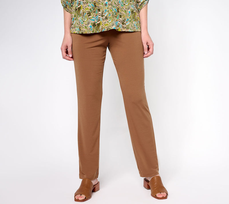 Susan Graver Essentials Pet Liquid Knit Straight Leg Pants — View 43
