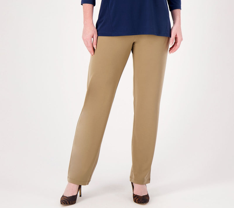 Susan Graver Essentials Pet Liquid Knit Straight Leg Pants — View 39