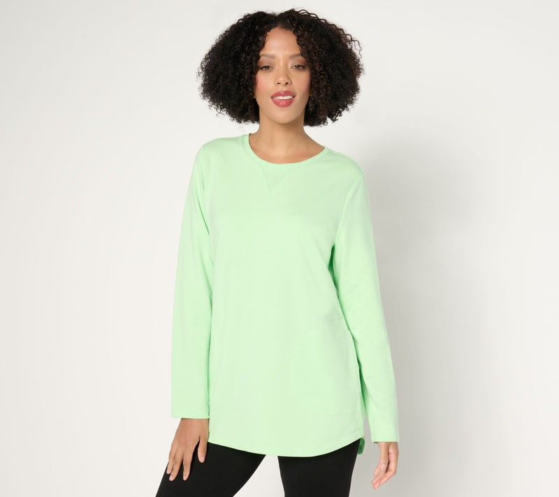 Denim & Co. Active Petite French Terry Tunic — View 73