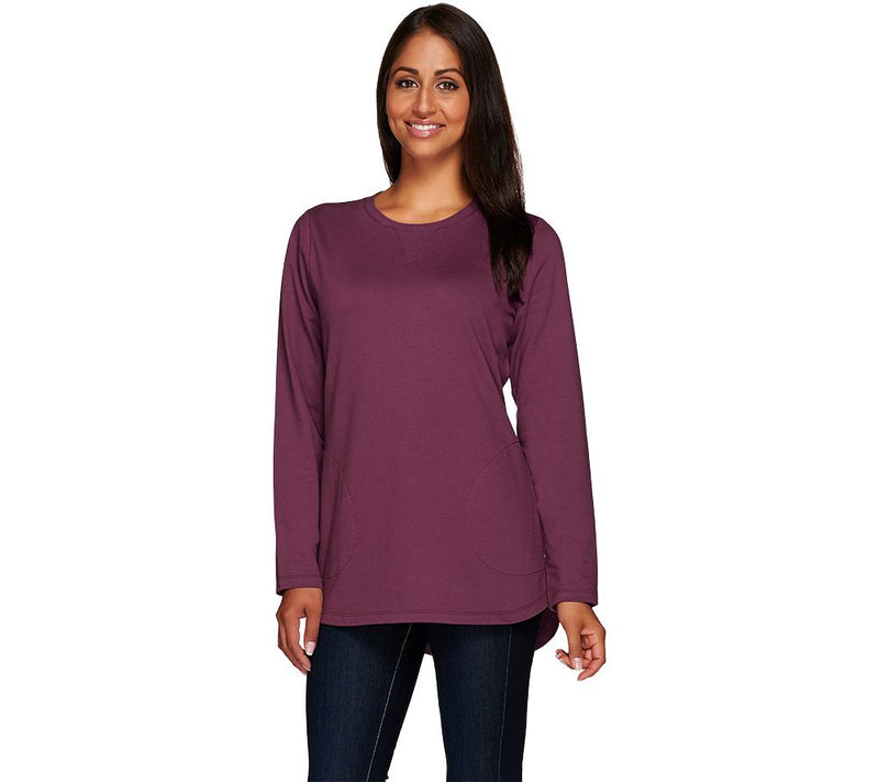 Denim & Co. Active Petite French Terry Tunic — View 29