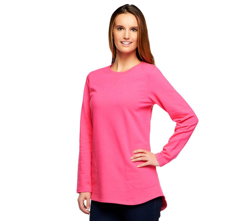 Denim & Co. Active Petite French Terry Tunic — View 10