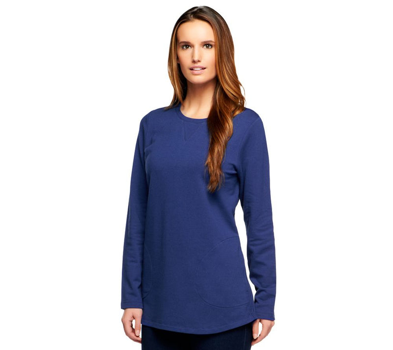 Denim & Co. Active Petite French Terry Tunic — View 2