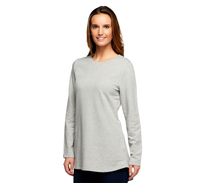 Denim & Co. Active Petite French Terry Tunic — View 7